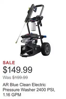 Costco AR Blue Clean Electric Pressure Washer 2400 PSI, 1.16 GPM offer