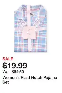 Belk Women's Plaid Notch Pajama Set offer