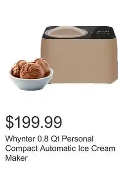 Costco Whynter 0.8 Qt Personal Compact Automatic Ice Cream Maker offer