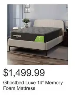 Costco Ghostbed Luxe 14 Memory Foam Mattress offer