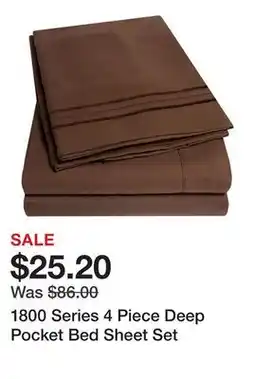 Belk 1800 Series 4 Piece Deep Pocket Bed Sheet Set offer