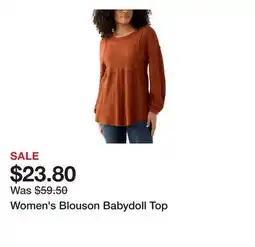 Belk Women's Blouson Babydoll Top offer