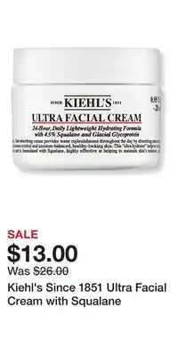 Ulta Beauty Kiehl's Since 1851 Ultra Facial Cream with Squalane offer