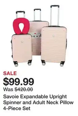 Belk Savoie Expandable Upright Spinner and Adult Neck Pillow 4-Piece Set offer