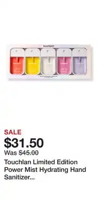 Ulta Beauty Touchlan Limited Edition Power Mist Hydrating Hand Sanitizer Luscious 5-set offer
