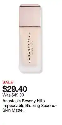 Ulta Beauty Anastasia Beverly Hills Impeccable Blurring Second-Skin Matte Foundation offer