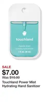 Ulta Beauty Touchland Power Mist Hydrating Hand Sanitizer offer