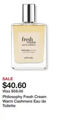 Ulta Beauty Philosophy Fresh Cream Warm Cashmere Eau de Toilette offer