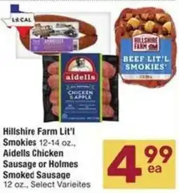 Albertsons Hillshire Farm Lit'l Smokies, Aidells chicken sausage or holmes smoked sausage offer