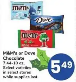 Albertsons M&M's or Dove chocolate offer