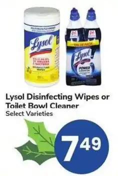 Albertsons Lysol Disinfecting Wipes or Toilet Bowl Cleaner offer