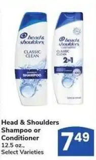 Albertsons Head & shoulders shampoo or conditioner offer