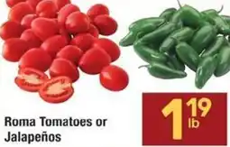 Albertsons Roma Tomatoes or Jalapeños offer