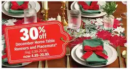 Meijer December Home Table Runners and Placemats offer