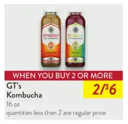 Fresh Thyme GT's Kombucha offer