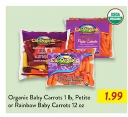 Fresh Thyme Organic Baby Carrots 1 lb, Petite or Rainbow Baby Carrots 12 oz offer