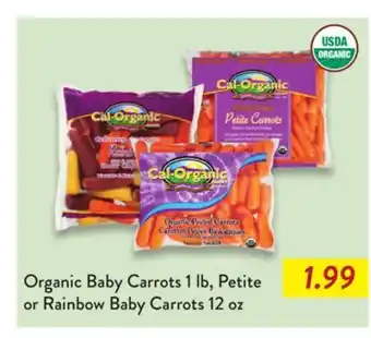 Fresh Thyme Organic Baby Carrots 1 lb, Petite or Rainbow Baby Carrots 12 oz offer