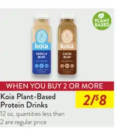Fresh Thyme Koia Plant-Based Protein Drinks offer