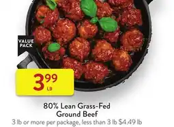 Fresh Thyme 80% Lean Grass-Fed Ground Beef offer