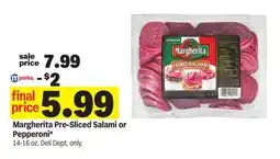 Meijer Margherita Pre-Sliced Salami or Pepperoni offer