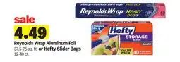 Meijer Reynolds Wrap Aluminum Foil 37.5-75 sq. ft. or Hefty Slider Bags 12-40 ct offer