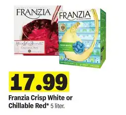 Meijer Franzia Crisp White or Chillable Red offer