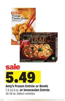 Meijer Amy's Frozen Entrée or Bowls 7.3-10.3 oz. or Innovasian Entrée 16-18 oz offer