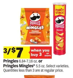 Meijer Pringles 6.84-7.16 oz. or Pringles Mingles* 5.5 oz offer