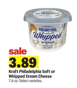 Meijer Kraft Philadelphia Soft or Whipped Cream Cheese offer