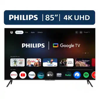 Walmart Philips 85 Class 4K Ultra HD (2160p) Google Smart LED TV (85PUL7555/F7) offer