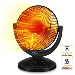 Walmart KISSAIR Radiant Dish Heater, Oscillating Space Heater with Timer, Overheat and Tip-over protection offer