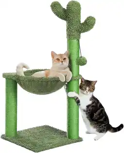 Walmart PAWZ Road 33 Cactus Cat Scratching Post Large Cat Scratcher with Big Hammock for Indoor Pet Green offer