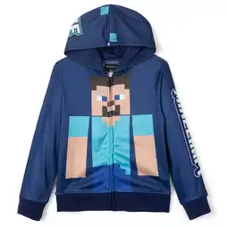Walmart Minecraft Steve Fleece Zip Up Athletic Hoodie Toddler to Big Kid offer