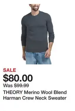 Marshalls THEORY Merino Wool Blend Harman Crew Neck Sweater offer