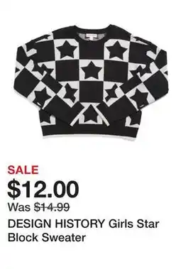 Marshalls DESIGN HISTORY Girls Star Block Sweater offer