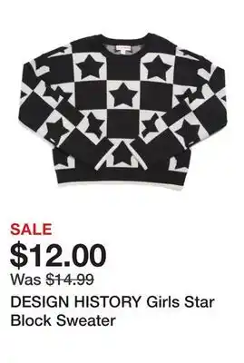 Marshalls DESIGN HISTORY Girls Star Block Sweater offer