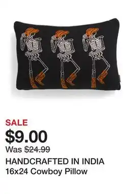 Marshalls HANDCRAFTED IN INDIA 16x24 Cowboy Pillow offer