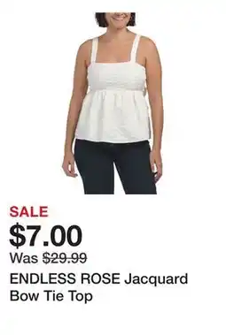 Marshalls ENDLESS ROSE Jacquard Bow Tie Top offer