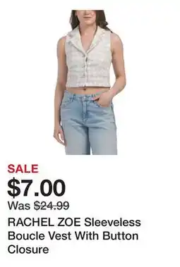 Marshalls RACHEL ZOE Sleeveless Boucle Vest With Button Closure offer