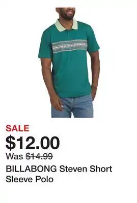 Marshalls BILLABONG Steven Short Sleeve Polo offer