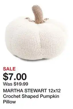 Marshalls MARTHA STEWART 12x12 Crochet Shaped Pumpkin Pillow offer