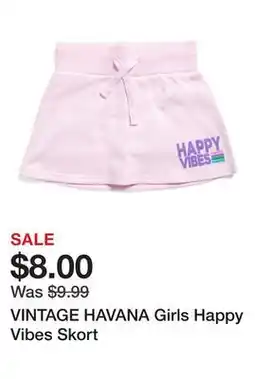 Marshalls VINTAGE HAVANA Girls Happy Vibes Skort offer
