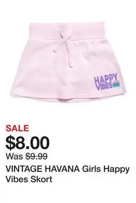 Marshalls VINTAGE HAVANA Girls Happy Vibes Skort offer