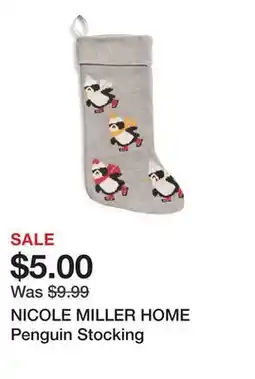 Marshalls NICOLE MILLER HOME Penguin Stocking offer