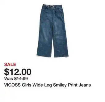 Marshalls VIGOSS Girls Wide Leg Smiley Print Jeans offer