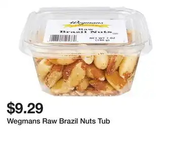Wegmans Wegmans Raw Brazil Nuts Tub offer