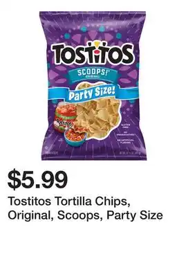 Wegmans Tostitos Tortilla Chips, Original, Scoops, Party Size offer