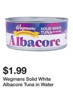 Wegmans Wegmans Solid White Albacore Tuna in Water offer