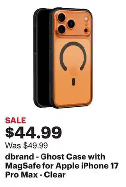 Best Buy dbrand - Ghost Case with MagSafe for Apple iPhone 17 Pro Max - Clear offer