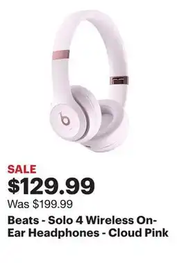 Best Buy Beats - Solo 4 Wireless On-Ear Headphones - Cloud Pink offer